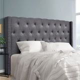 Artiss Bed Head Headboard King Size Fabric - LUCA Grey BFRAME-H-LUCA-K-GY