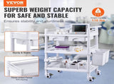 3 Tiers Lab Carts, Lab Utility Cart with 3 Trays & 4 Silent Wheels, Mobile Medical Cart with PP V952-SYSTCECKFBS4PGK0XV0