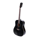Alpha 41 Inch Acoustic Guitar Wooden Body Steel String Dreadnought Black GUITAR-D-41-BK