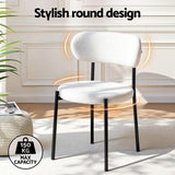 Artiss Dining Chairs Set of 4 Sherpa Boucle White DINC-B-W01-WHX4