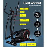 Everfit Exercise Bike Elliptical Cross Trainer Home Gym Fitness Machine LCD EB-F-MB-01-BK