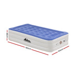 Weisshorn Air Mattress Single Inflatable Bed 46cm Cube Airbed AMAT-CUB01-45-S-BLWH