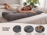 Giselle Headboard Pillow for Sitting in Bed, Upgraded Shredded Foam Reading Wedge Cushion for Lumbar HBP-WAVBTN-COR-GY-D