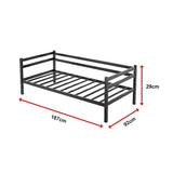 Single Daybed Metal Frame Sofa Premium Black Day Bed Steel Support V63-931491