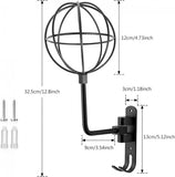 Wall Mounted Helmet Rack with Hook for Motorcycle and Bicycle, Black V1237-MS-912-081