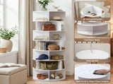 Artiss 7 Tier 360&deg Rotating Shoe Rack Storage Display Shelf White DIY-SHOE-ROT01-WH