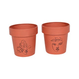 Set 2 Line Art Pot planters Assort 13cm V637-92061PLN