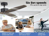 Devanti 52'' Ceiling Fan AC Motor 3 Blades w/Remote - Dark Wood CF-B-52-NL-142-DW