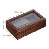 Coffee Walnut Wood Jewelry Box with Transparent Lid for Storage V1366-AZ2-W-13831