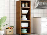Bamboo 5-Shelf Bookcase Tall Display Storage Rack Stand for Living Room, Bedroom, Office or Home V63-838221