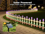 Jingle Jollys 3m Solar Christmas Fence Lights Outdoor Garden Path Decor Multicolour 8pc XMAS-MOT-FENCE-MC