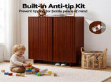 Artiss Shoe Cabinet 5 Tier Storage Organiser w/ Adjustable Shelves Bamboo BAM-B-SHOE01-WD