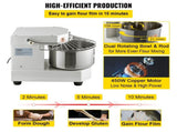 Commercial Dough Food Mixer, 8L Large Capacity Stainless Steel Mixer with Bowel, Hook, Shield, Reset V952-DGBMD8-8L220VQPKVV3