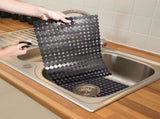 Sink mat - 2 pieces - 30x40cm - Sink insert - Rectangular - Dot design - Sink protection - Black V1188-NK-BOL-92