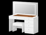 Levede Dressing Table LED Makeup Mirror Stool Set Vanity Desk 5 Storage Drawer VM1034-WH-AU