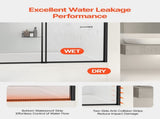 Bathtub Shower Door, 1422-1524 mm x 1524 mm, Semi-Frameless Double Sliding Tub Door, Semi-Frameless V952-TLYGM60W62HIYDJ1GV0
