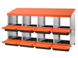 2 Tiers Chicken Nesting Boxes, 8 Compartments, Metal Egg Laying Boxes with Protective Collection V952-JSCDX3045INCK7SDC002V0