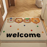 Healing Bear Set of 2 Cartoon PVC Coil Entrance Mats - Non-Slip Dirt Trapping Door Mats V888-ELOSUNG28009