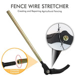 Heavy Duty Fence Wire Tensioner with Ergonomic Long Handle for Farm Ranch Orchard Agricultural Fence V1341-ZY-CC62X9ER-BLACK