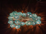 1 Set of Turquoise Blue 5cm Rattan Cane 50 Ball Battery Powered LONG 5m String Lights Christmas Gift V382-TURQRATTBALLBATT50