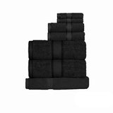 Kingtex 550gsm Cotton 7 Pce Towel Set Black V442-KIT-TOWEL-7PTOWEL-BLACK