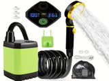 Portable Outdoor Shower Self-Priming Shower Rechargeable Shower Pump Camping - Green - Size 6000amh V1102-132-99912-GRN-6000AMH