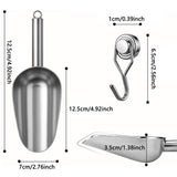 Stainless Steel Ice Scoop Multipurpose Kitchen Food Shovel For Ice Maker Popcorn Coffee Bean Candy V1369-AZ3-W-14952