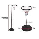 Netball Ring with Stand Portable Pole Height Adjustable V63-798747