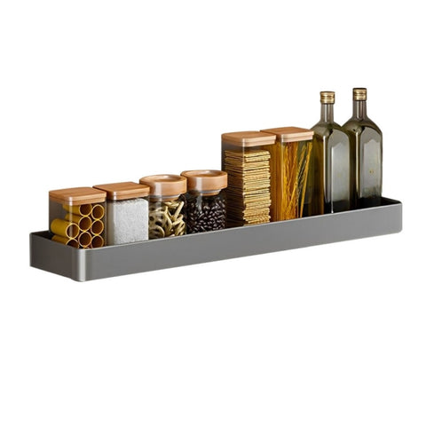 SOGA 30cm Black Wall-Mounted Rectangular Kitchen Spice Storage Organiser Space Saving Condiments TAN1022