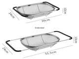 Over Sink Expandable Stainless Steel Colander, Fine Mesh Strainer Basket with Rubber Grip Handles V1189-LC-AMZ-00076