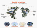 Blue Artificial Wedding Arch Flower Kit with Sheers - 2 Floral Arrangements & 2 V767-VVR-HLGMHTJ4JTLS5XC9FV0