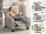 Artiss Massage Recliner Chair Small Recliner Sofa for Adults Fabric Grey RECLINER-A1-MSG-GY