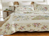 100% Cotton Ivory Cottage Rose Coverlet Bedspread Set V745-MMPAC06498Q13U