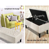 Artiss Storage Ottoman Blanket Box 96cm Linen Taupe OTM-A1-H13-TA