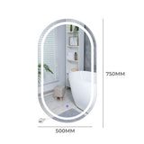 EMITTO LED Wall Mirror Oval Anti-fog 50x75cm DECO1012-50X75