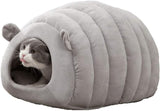 Grey Cat Bed Cave - Cozy Indoor Pet Bed for Cats and Kittens - Soft Comfortable Sleeping V1258-DP02-BOL-494