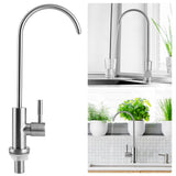 G1/2in 304 Stainless Steel Kitchen Drinking Water Tap Faucet for RO Water Filtration System V1294-YM0901-3112200107611