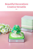 Green Tree House Blossom 3D Paper Sculpture Night Light with Memo Pad, Silver Base - Elegant Gift V888-ELOSUNG11392