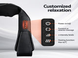Livemor Electric Leg Foot Massager Air Wrap With Shiatsu Neck Massager Heating MAS-FOOT-NECK-8H-BK