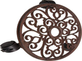 Heavy Duty Cast Iron Flowerpot Holder, Flower Stand Round Holder with Wheels Rustproof Metal V1370-AZ4-06351