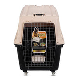 YES4PETS XXXL Plastic Pet Dog Carrier Transport Cat Cage With Wheels Tray & Bowl V278-BP216
