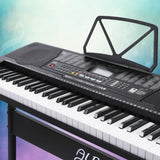 Alpha 61 Keys Electronic Piano Keyboard Digital Electric w/ Stand Lighted Black EK-KL-91M-BK-H