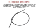 50M 316 Marine Stainless Steel Wire Rope Cable Decking Balustrade Rigging 7x19 4mm V63-835551