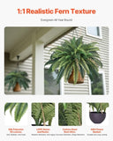 VEVOR Artificial Boston Fern Large Plastic Fern 80 Branches Indoor Outdoor Decor V952-XDSRZJLZWBHH076QJ001V0