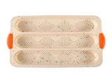 3-Slot French Bread Pan - Non Stick Silicone Baguette Mold for Hoagie, Sub Roll & Hot Dog Buns V1189-WXFWAL-20260319-00456