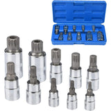 10 pcs M4 - M18 Torx Spline Bit Socket Set - Triple Square Socket Set With Storage Case V1188-MS-227-1153