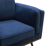 Single Seater Armchair Sofa Modern Lounge Accent Chair in Soft Blue Velvet with Wooden Frame V43-SOF-YOKBU1S