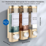 3-Pack Wall Mounted Soap Dispenser for Shampoo & Soap, 300ml x3, White V1188-MS-325-0124