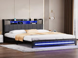 Levede Queen Bed Frame with Storage Headboard RGB LED BF1067-Q