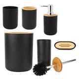6Pcs/Set Household Bathroom Soap Box Toothbrush Holder Rinse Cup Lotion Bottle Accessories KitBlack V1294-YM0901-3117200049512